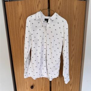 Banana Republic white print button down